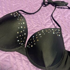 Smart and Sexy Swim underwire rhinestone bikini top size 36C with push up